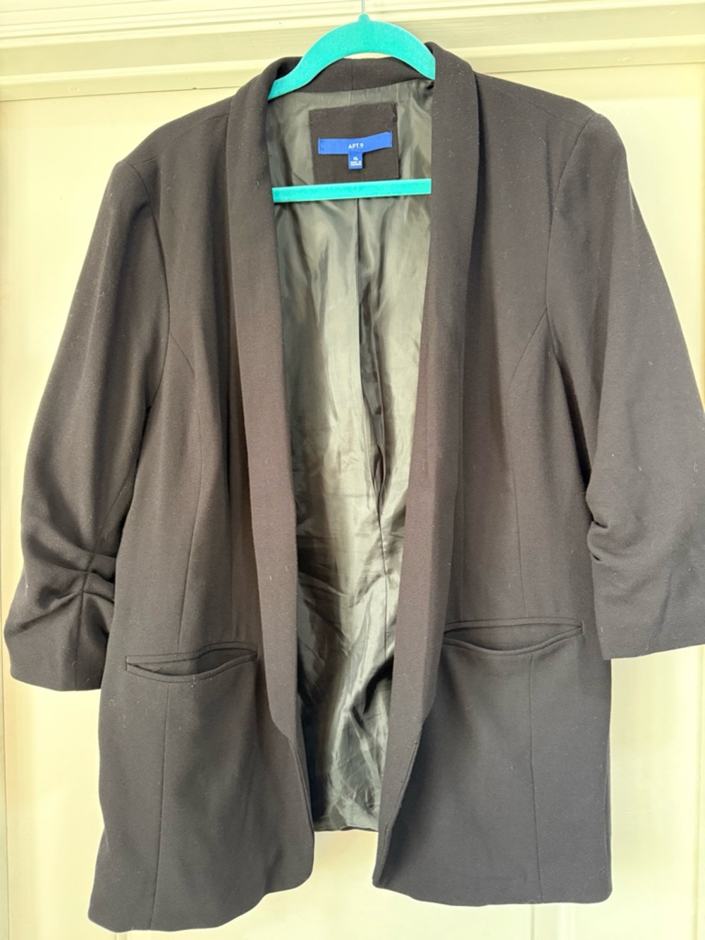 Apt. 9 Black Open-Front Women's Blazer with 3/4 Sleeves